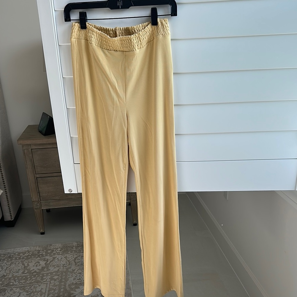 WeWoreWhat Mustard Wide-Leg Pants